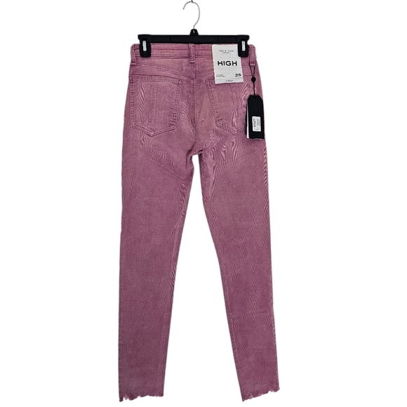 Rag & Bone High Rise Ankle Skinny Pink Corduroy Pant Jeans 25 NWT - Picture 2 of 8